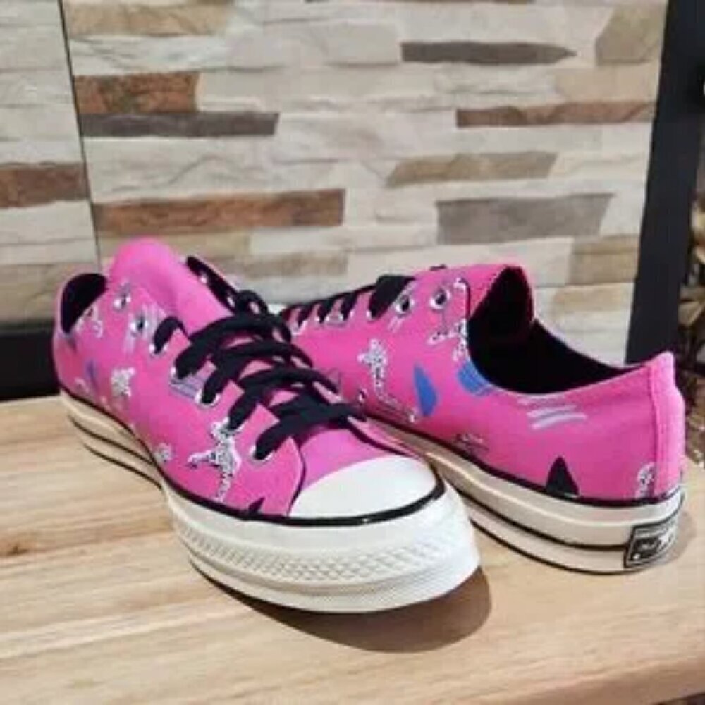 NEW CONVERSE CHUCK TAYLOR 70 OX 80S ARCHIVE PRINTHYPER PINK, BLUE & BLACK - Picture 5 of 9